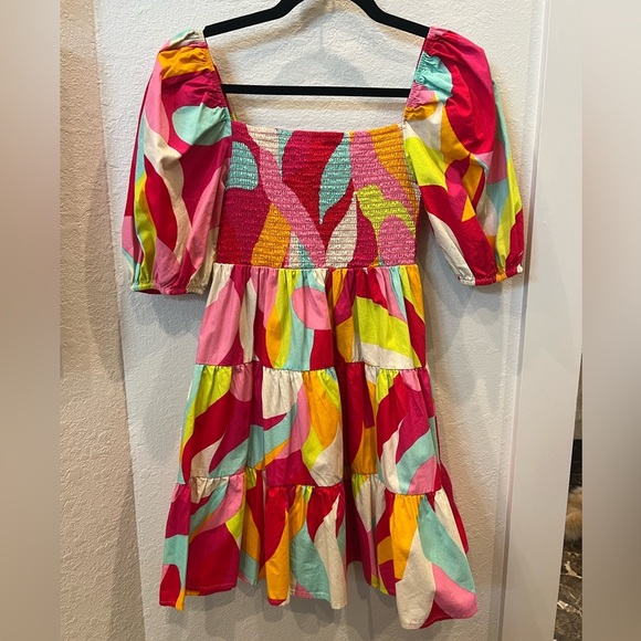 FLYING TOMATO Sweet Dreams Pink Abstract Mini Babydoll Dress- Size Small - Picture 6 of 10